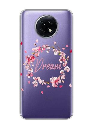 Прозорий чохол на xiaomi redmi note 9t/redmi note 9 5g :: віночок з сакури (принт 284)