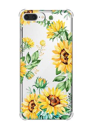 Чехол с утолщёнными углами на iphone 7 plus/8 plus :: подсолнухи (принт 288)
