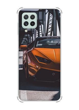 Чохол із потовщеними кутами на samsung galaxy a22 5g / a22s 5g авто помаранчеве (принт: 237)
