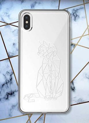 Прозрачный чехол на iphone xs max :: кошечка (принт 125)