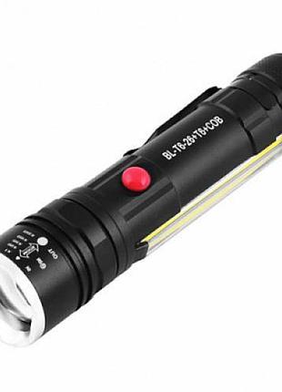 Ліхтар police t6-26+t6+cob, зп micro usb, 1x18650/3xaaa, магніт, zoom, box