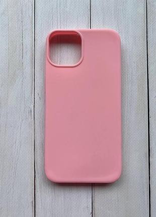 Силіконовий матовий чохол для apple iphone 14 рожевий