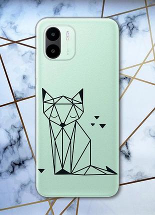 Прозорий чохол на xiaomi redmi a1 лисиця (принт 126)