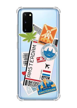 Чехол с утолщёнными углами для samsung galaxy s20 plus :: путешествия. амстердам (принт 327)