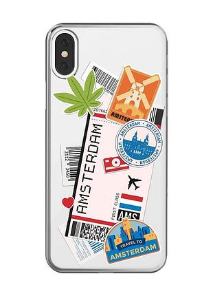 Прозрачный чехол на iphone x/xs :: путешествия. амстердам (принт 327)