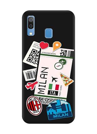 Матовий чорний чохол на samsung galaxy a30 (2019)/a20 (2019) подорожі. італія (принт 325)