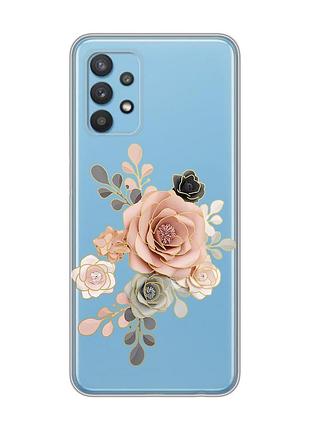 Прозрачный чехол на samsung galaxy a32 :: розы (принт 275)