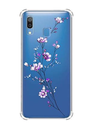 Чохол з потовщеними кутами на samsung galaxy a30 (2019)/a20 (2019) гілочка квітів (принт 278)