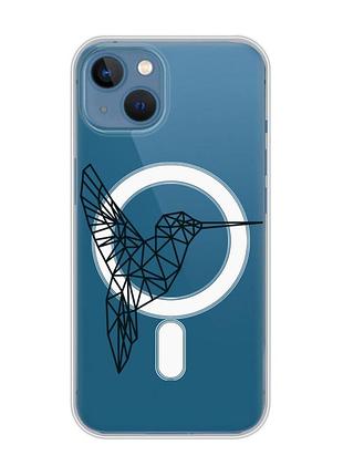 Магнітний чохол на iphone 13 (6.1) із підтримкою magsafe :: колібрі (принт 122)