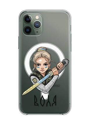 Магнитный чехол на iphone 12/12 pro с поддержкой magsafe :: украинская защитница (принт 170)