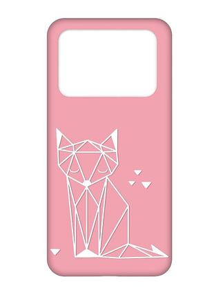 Матовый розовый чехол на xiaomi poco x4 pro 5g :: лиса (принт 127)