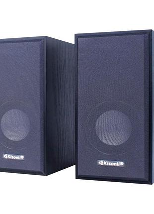 Компьютерная акустика kisonli t-004 мощность 3w х 2 питание от usb 2.0/ 3.5 мм jack черный