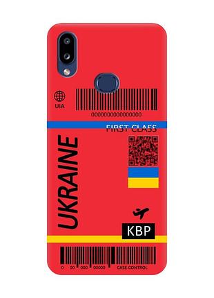 Матовый красный чехол на samsung galaxy a10s (a107) :: авиабилет украина (принт 262)