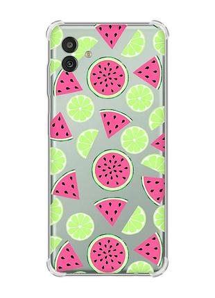 Чохол з потовщеними кутами на samsung galaxy m13 5g :: кавуни и лайм (принт 345)