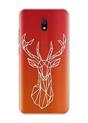 Прозрачный чехол на xiaomi redmi 8a :: олень (принт 129)