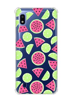 Чохол з потовщеними кутами на samsung galaxy a10 (2019)/a105 :: кавуни и лайм (принт 345)