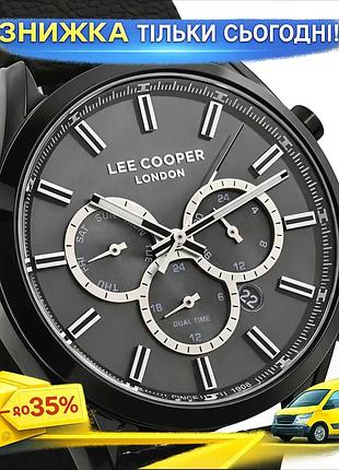Ku годинники чоловічі наручні universal fit водостійкі lee cooper чорні з двома ремінцями для плавання uni2l_k
