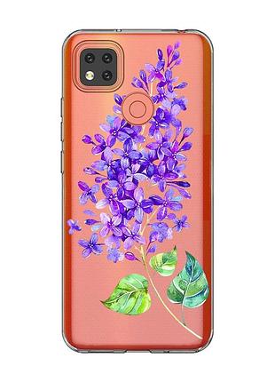 Прозорий чохол для xiaomi redmi 9c/10a :: гілочка бузку (принт 280)
