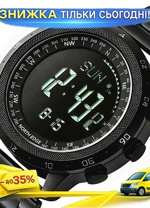 Ku часы мужские водостойкие universal fit тактические north edge черные с компасом и барометром для ак uni2l_k