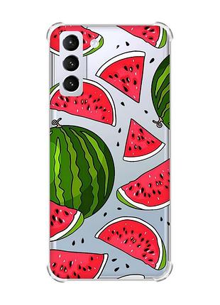 Чохол з потовщеними кутами на samsung galaxy s21 (g991) :: кавуни (принт 341)