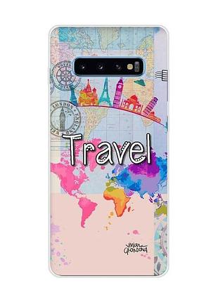 Чехол на samsung galaxy s10 plus :: путешествие. travel (принт 321)