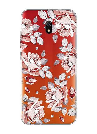 Прозрачный чехол на xiaomi redmi 8a :: фон розы (принт 273)