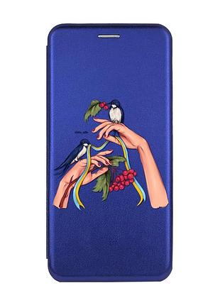 Чехол-книжка с рисунком для samsung galaxy а10s / a107 синий :: ласточки (патриотический принт 15)