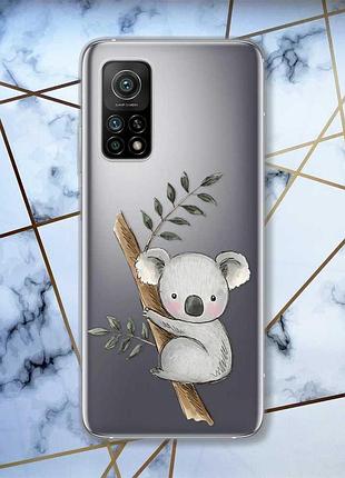 Прозрачный чехол на xiaomi mi 10t / mi 10t pro :: коала (принт 132)
