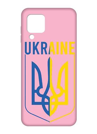 Матовий рожевий чохол на samsung galaxy m32/a22/m22 4g :: тризуб (патріотичний принт 254)
