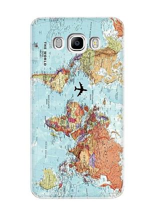 Чехол на samsung galaxy j7(2016) j710 :: карта мира (принт 318)
