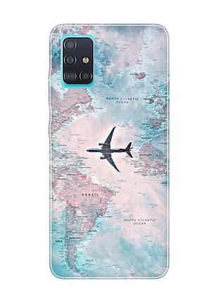 Чехол на samsung galaxy a51 :: путешествия. карта (принт 317)
