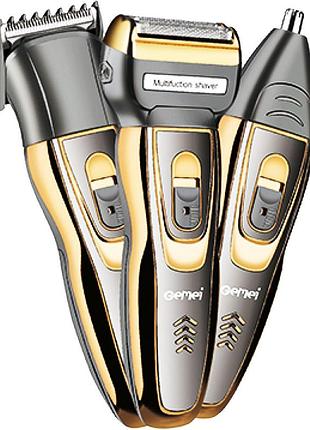 Многофункциональная комплексная машинка для стрижки волос progemei gm-595 с титановым покрытием 3 в 1