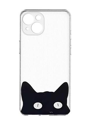 Прозрачный чехол с защитой камер на iphone 15 :: кошечка (принт 119)