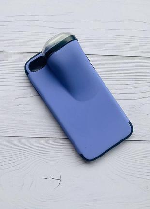 Силиконовый противоударный чехол с отделом для наушников на iphone 7/8/se 2020 :: сиреневый