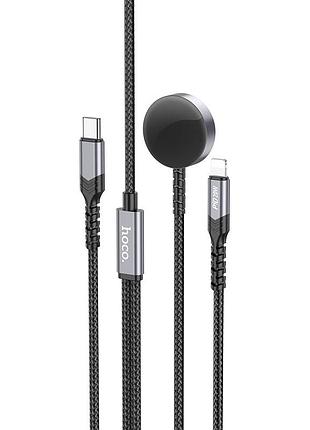 Дата кабель hoco cw54 2in1 type-c to iwatch/lightning 2.5w (1.2m) black