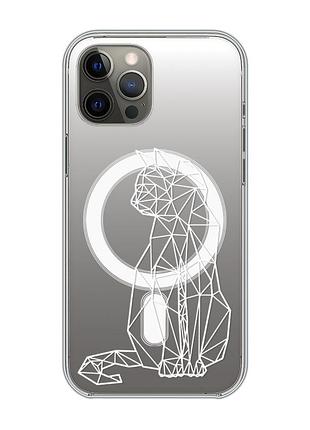 Магнитный чехол на iphone 12 pro max с поддержкой magsafe :: кошечка (принт 125)