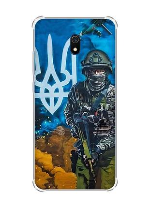Чохол з потовщеними кутами на xiaomi redmi 8a :: військовий (патріотичний принт 349)