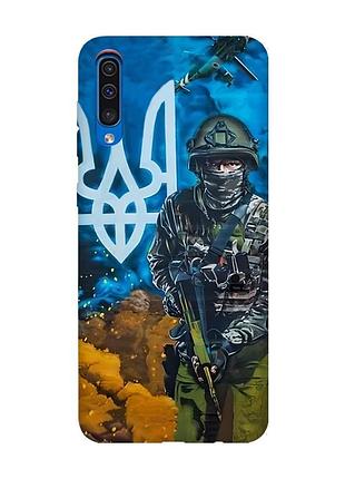 Матовый чехол с розовыми боками на samsung galaxy a50 (2019) a505/a30s :: защитник (патриотический принт 349)