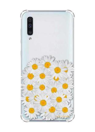 Чохол з потовщеними кутами на samsung galaxy а50 (2019) а505 :: букет ромашок (принт 40)