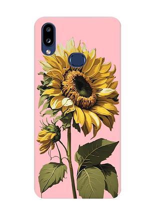 Матовий рожевий чохол на samsung galaxy a10ѕ a107 :: соняшник (принт 274)