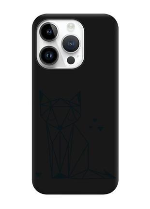 Матовый черный чехол на apple iphone 14 pro :: лиса (принт 126)