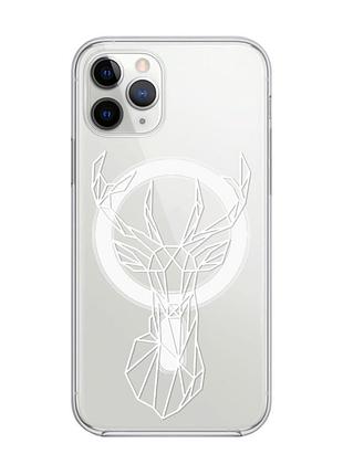 Магнітний чохол на iphone 11 pro max із підтримкою magsafe :: олень (принт 129)