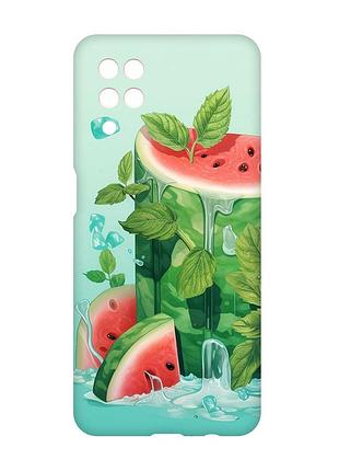 Матовый чехол с розовыми боками на samsung galaxy a12 :: арбузный айсберг (принт 339)
