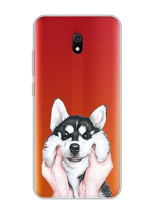 Прозрачный чехол на xiaomi redmi 8a :: мордочка (принт 121)