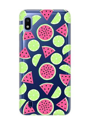Прозрачный чехол на samsung galaxy a10 (2019) a105 :: арбузы и лайм (принт 345)