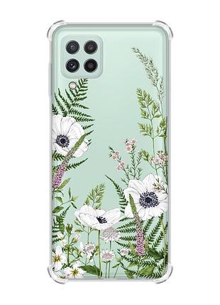 Чохол з потовщеними кутами на samsung galaxy m32/a22/m22 4g :: квіти польові (принт 363)