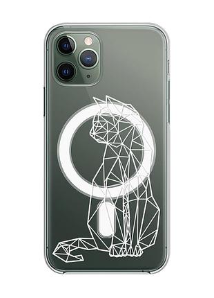 Магнитный чехол на iphone 12/12 pro с поддержкой magsafe :: кошечка (принт 125)