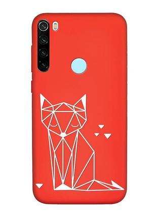 Матовий червоний чохол на xiaomi redmi note 8t :: лисиця (принт 127)