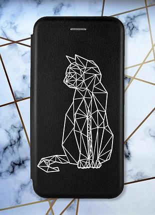 Чехол-книжка с рисунком для xiaomi redmi note 8t черный; кошечка (принт 125)