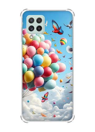 Чохол з потовщеними кутами на samsung galaxy m32/a22/m22 4g :: повітряні кульки (принт 365)
